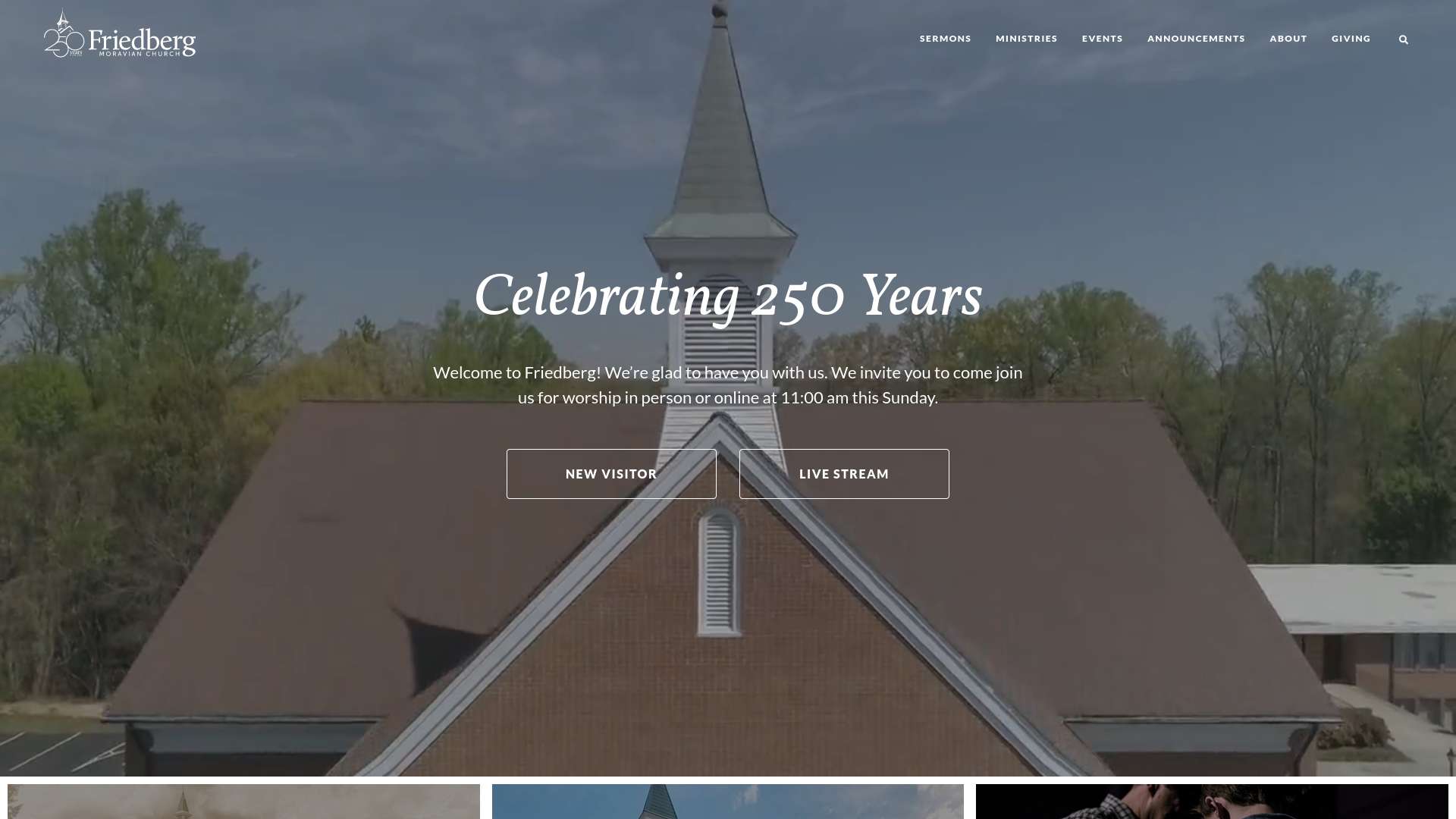 Screenshot of Friedberg Church website